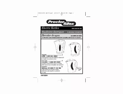 Mode d'emploi PROCTOR SILEX K3070