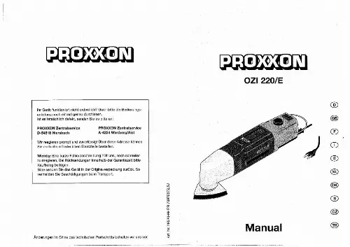 Mode d'emploi PROXXON OZI 220-E