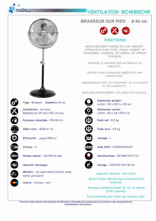 Mode d'emploi PUR LINE BC46BSCHR