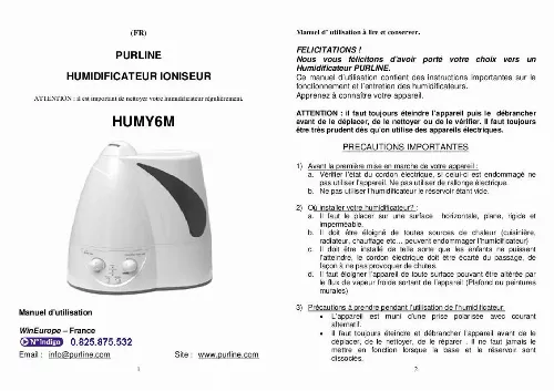 Mode d'emploi PUR LINE HUMY 6M