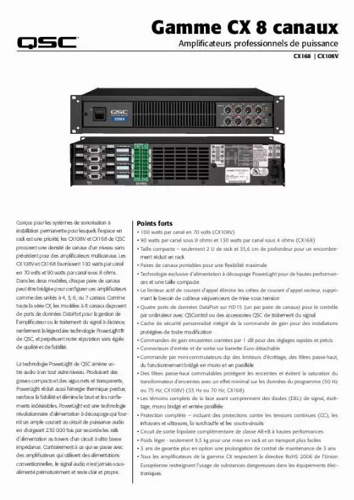 Mode d'emploi QSC AUDIO CX108V