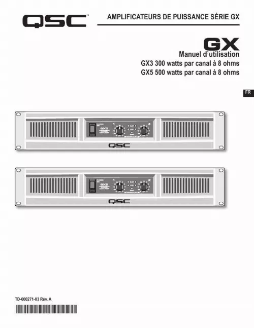 Mode d'emploi QSC AUDIO GX5
