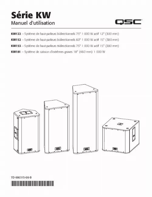 Mode d'emploi QSC AUDIO KW153