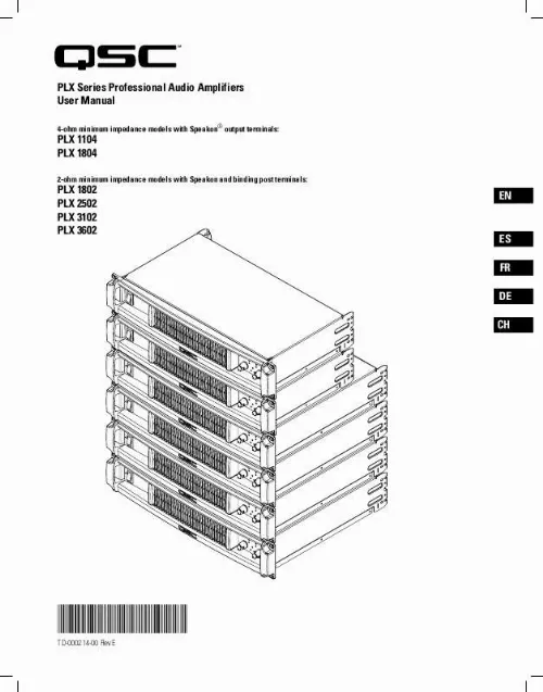 Mode d'emploi QSC AUDIO PLX 3102