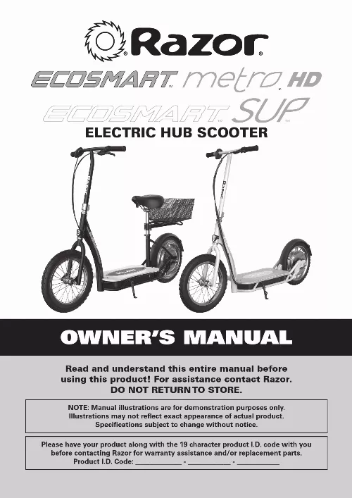 Mode d'emploi RAZOR ECOSMART SUP UK