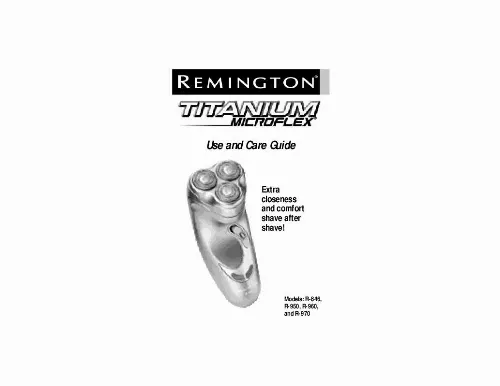 Mode d'emploi REMINGTON R-960