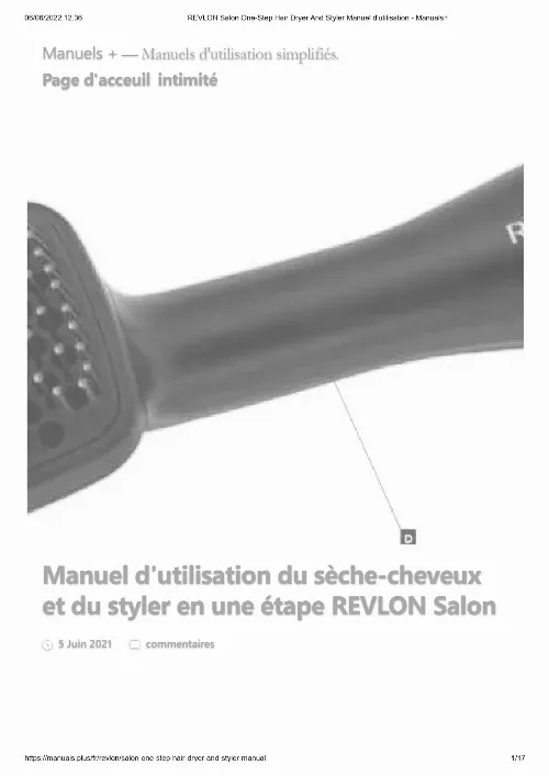 Mode d'emploi REVLON 360 SURROUND STYLER