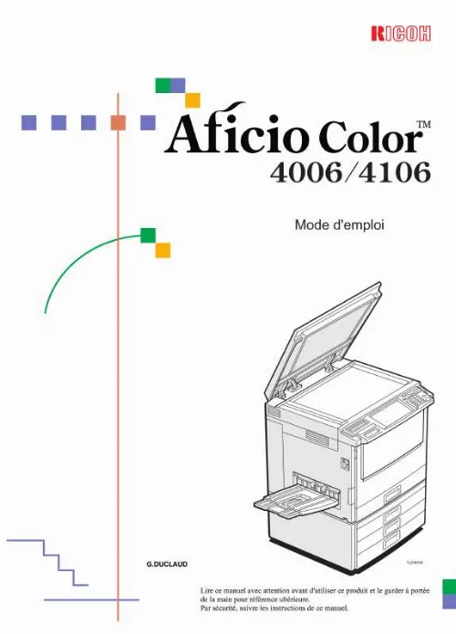 Mode d'emploi RICOH AFICIO COLOR 4006