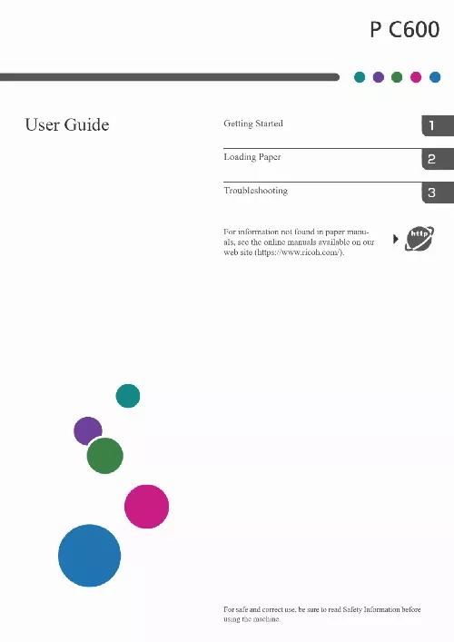 Mode d'emploi RICOH P C600
