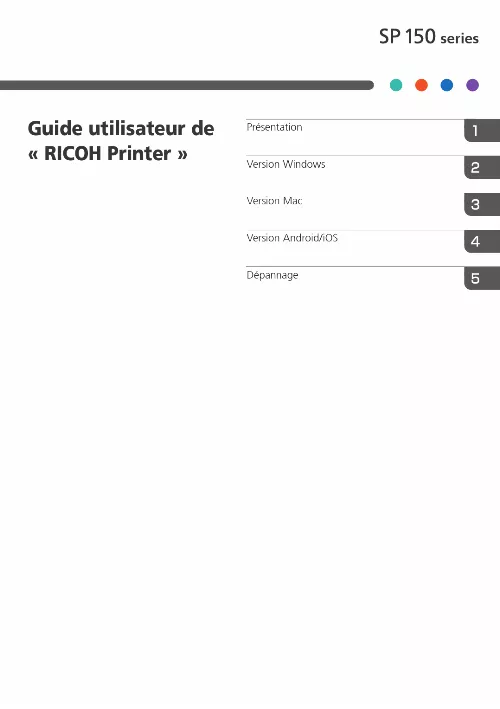 Mode d'emploi RICOH SP 150W