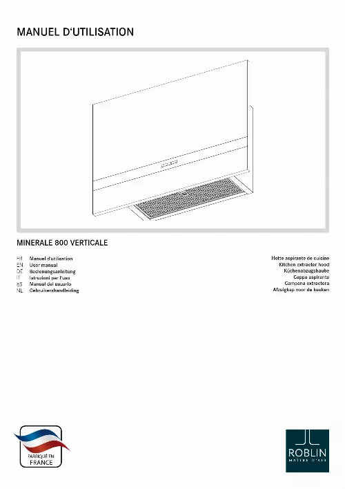 Mode d'emploi ROBLIN MINERALE PLATE 800