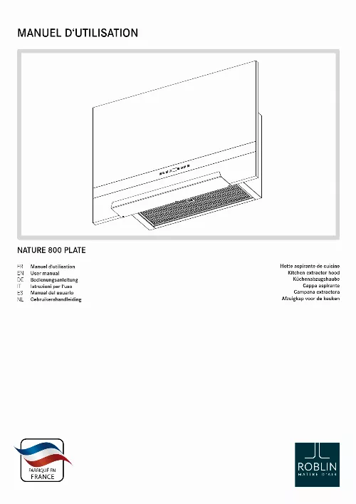 Mode d'emploi ROBLIN NATURE PLATE 800