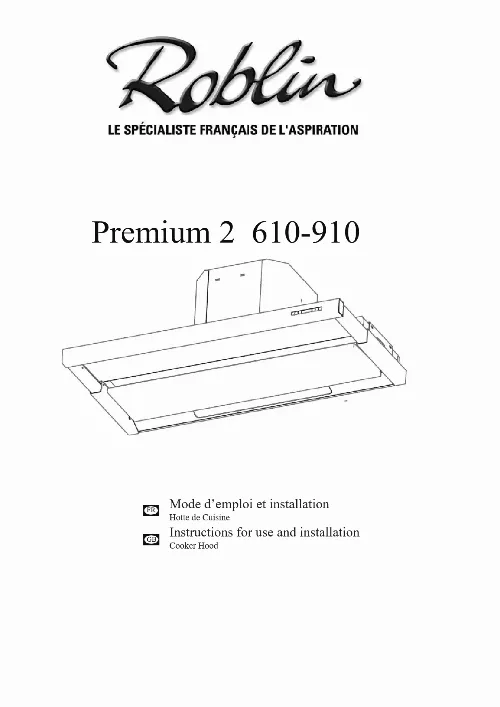 Mode d'emploi ROBLIN PREMIUM 610