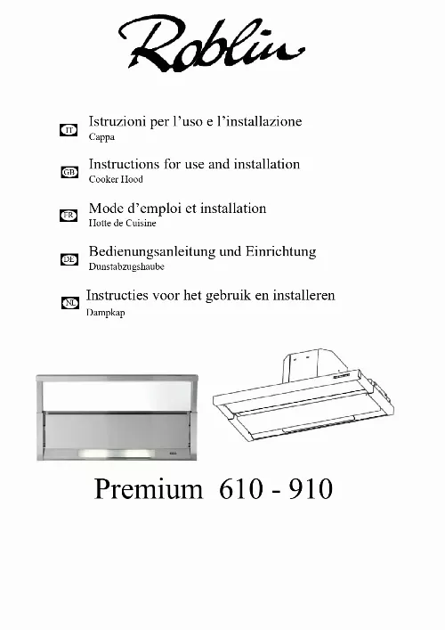 Mode d'emploi ROBLIN PREMIUM 910