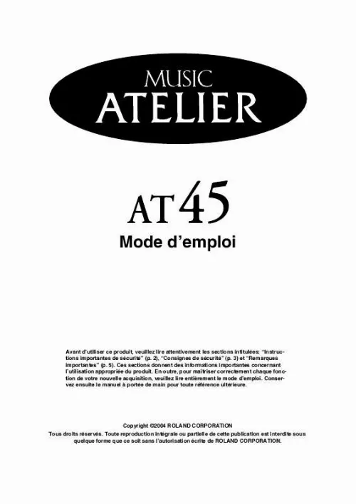 Mode d'emploi ROLAND AT-45