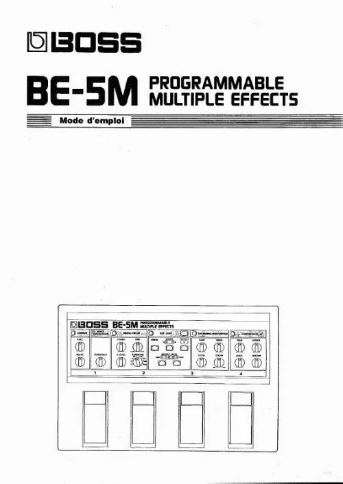 Mode d'emploi ROLAND BE-5M