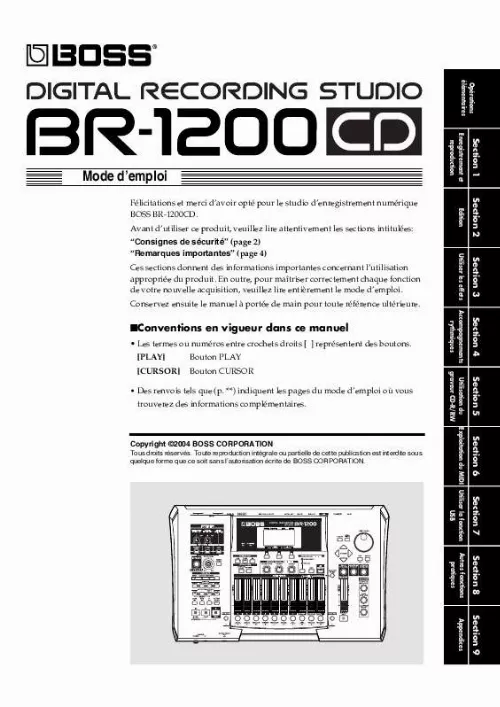 Mode d'emploi ROLAND BR-1200CD