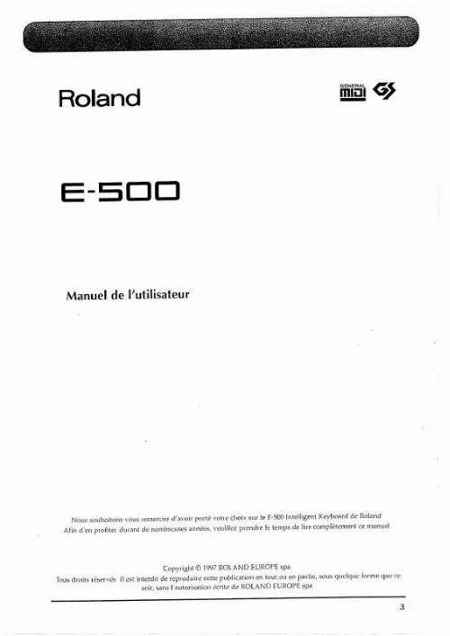 Mode d'emploi ROLAND E-500
