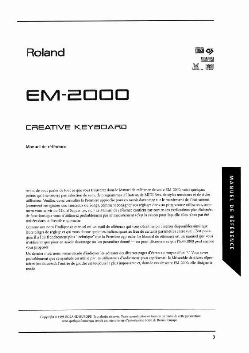 Mode d'emploi ROLAND EM-2000