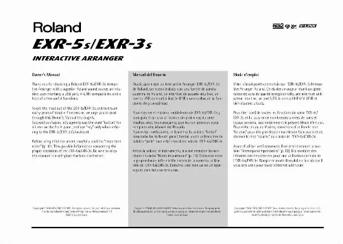 Mode d'emploi ROLAND EXR-3S