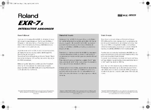 Mode d'emploi ROLAND EXR-7S