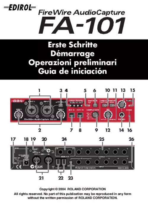 Mode d'emploi ROLAND FA101