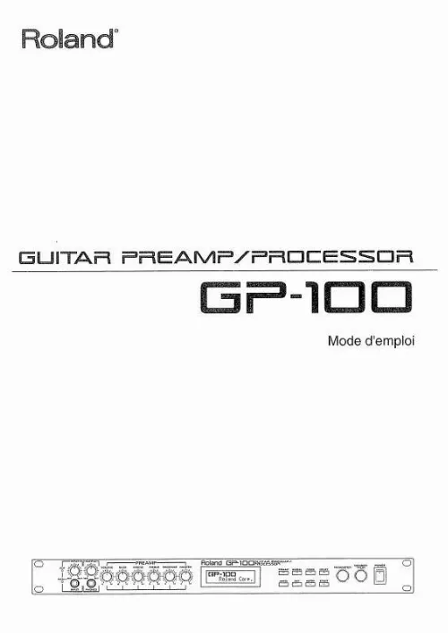 Mode d'emploi ROLAND GP-100