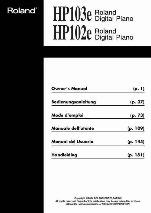 Mode d'emploi ROLAND HP-102E