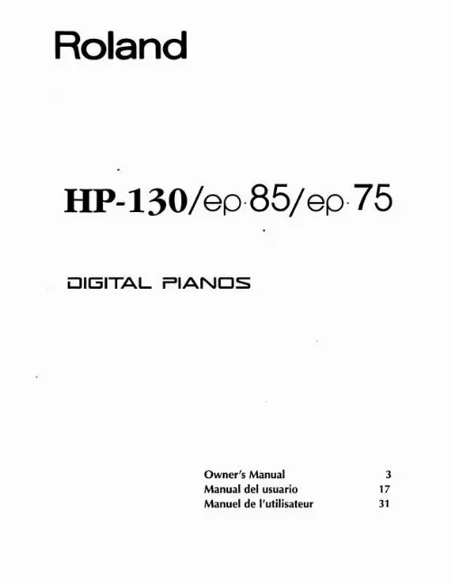 Mode d'emploi ROLAND HP-130