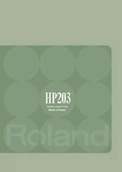 Mode d'emploi ROLAND HP-203