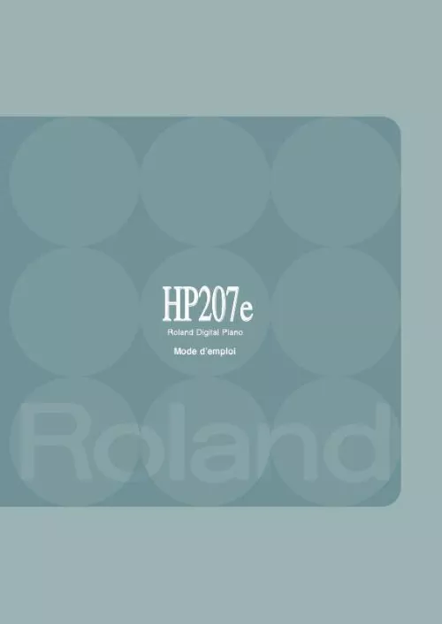 Mode d'emploi ROLAND HP-207E
