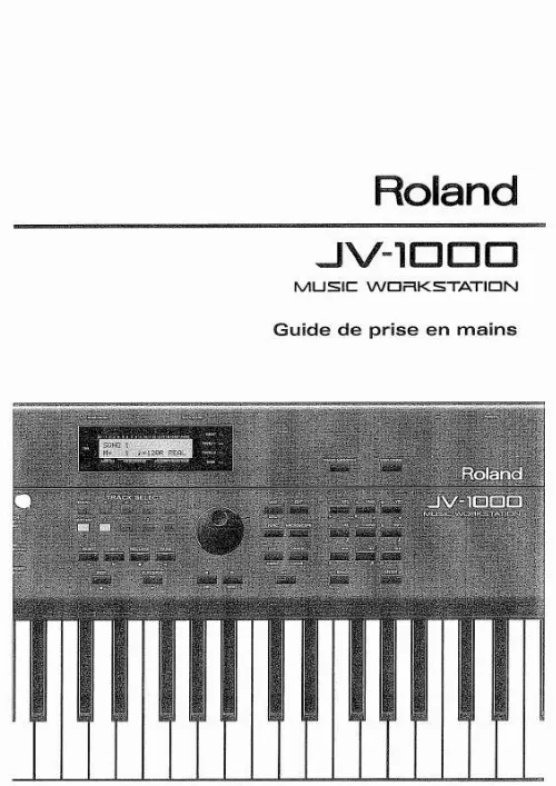 Mode d'emploi ROLAND JV-1000