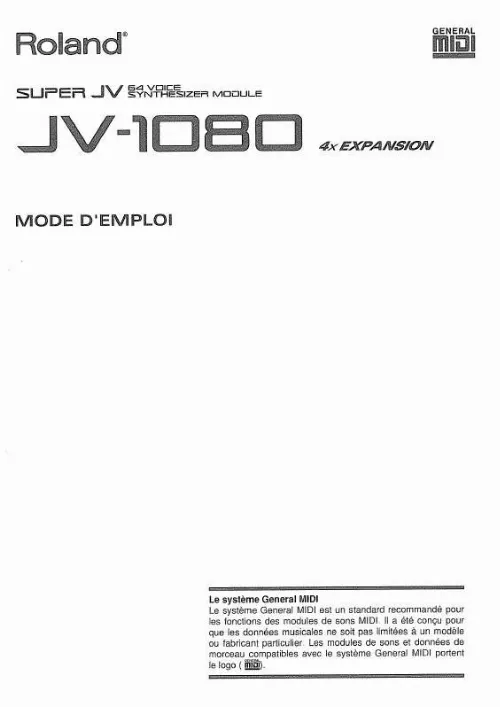 Mode d'emploi ROLAND JV-1080