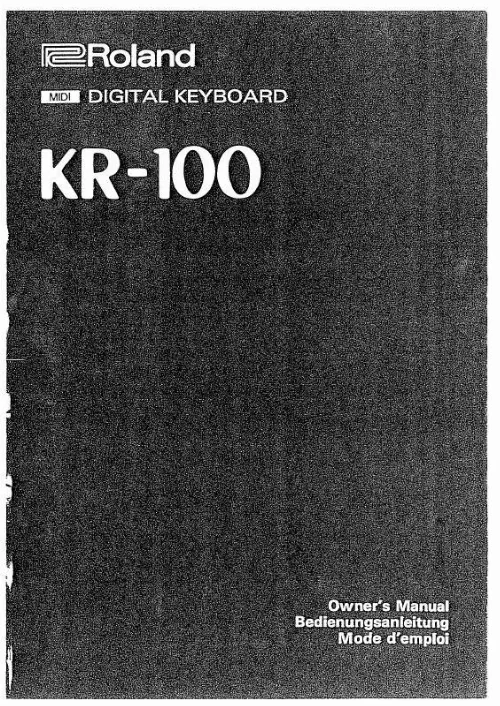 Mode d'emploi ROLAND KR-100