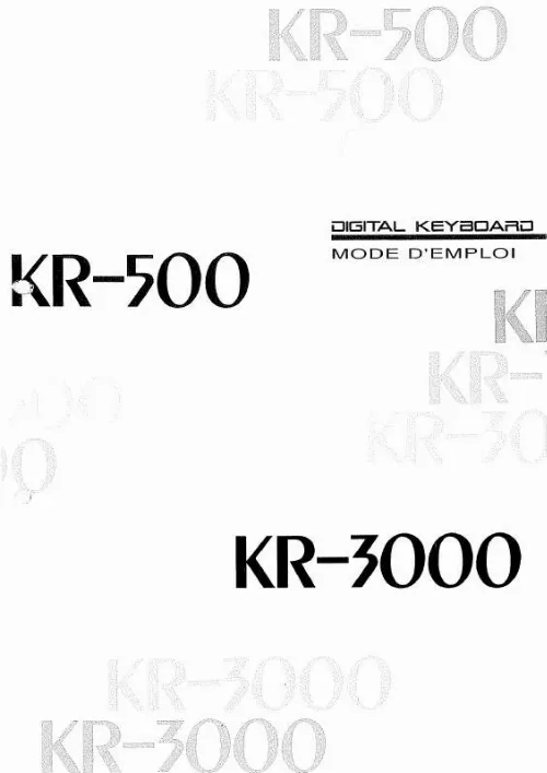 Mode d'emploi ROLAND KR-3000