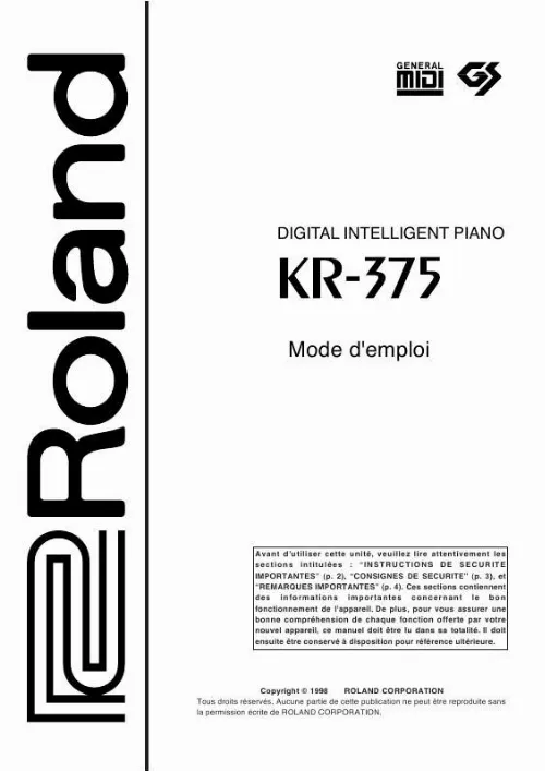 Mode d'emploi ROLAND KR-375