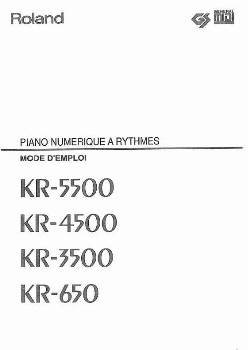 Mode d'emploi ROLAND KR-5500