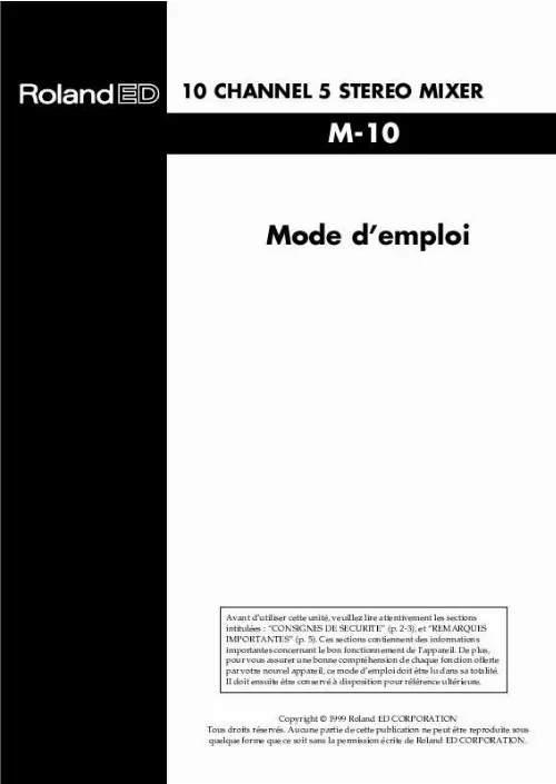 Mode d'emploi ROLAND M-10