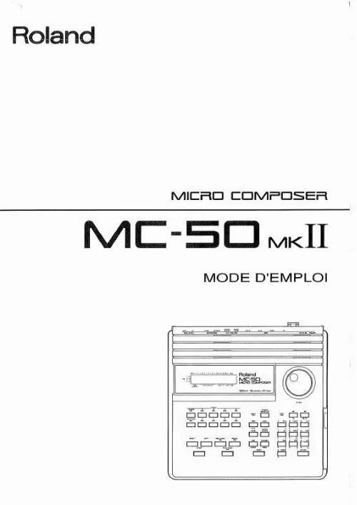 Mode d'emploi ROLAND MC-50 MKII
