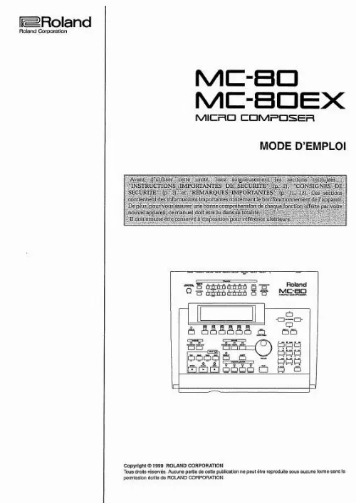Mode d'emploi ROLAND MC-80EX