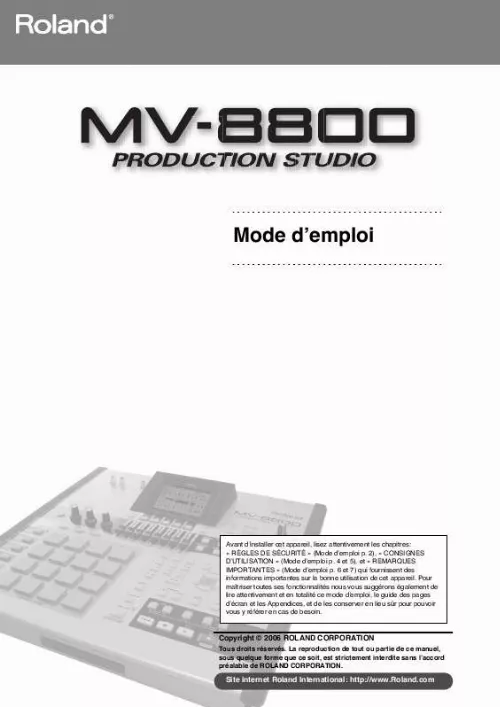 Mode d'emploi ROLAND MV-8800