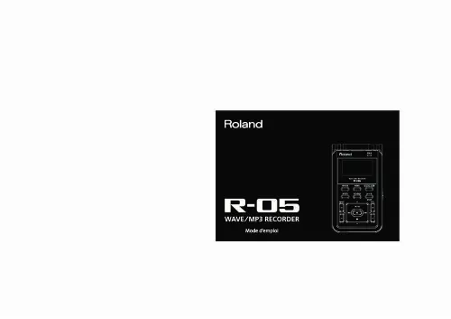 Mode d'emploi ROLAND R-05