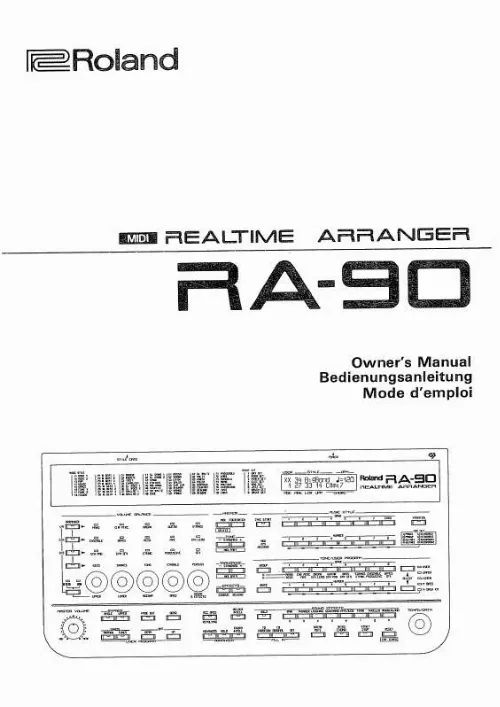 Mode d'emploi ROLAND RA-90
