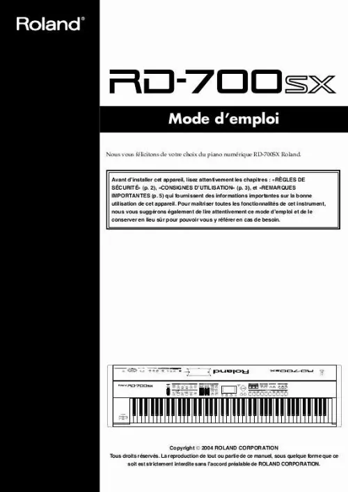 Mode d'emploi ROLAND RD-700SX