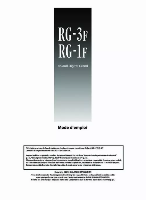 Mode d'emploi ROLAND RG-3F-PE