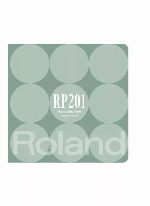 Mode d'emploi ROLAND RP201-SB