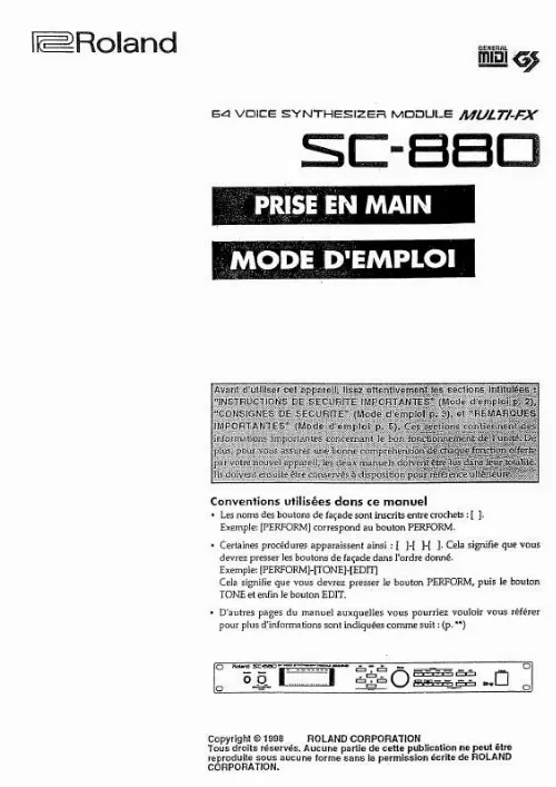 Mode d'emploi ROLAND SC-880