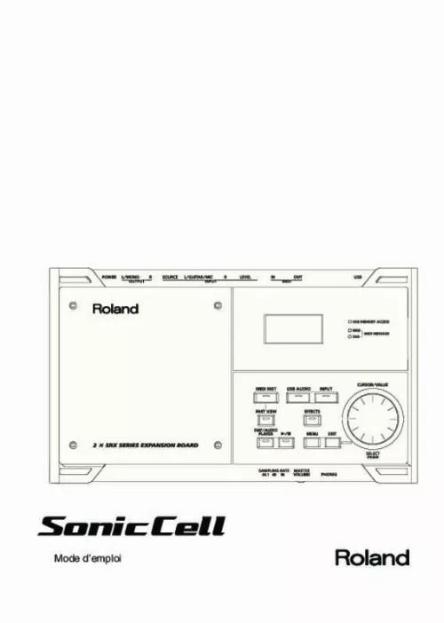 Mode d'emploi ROLAND SONIC CELL