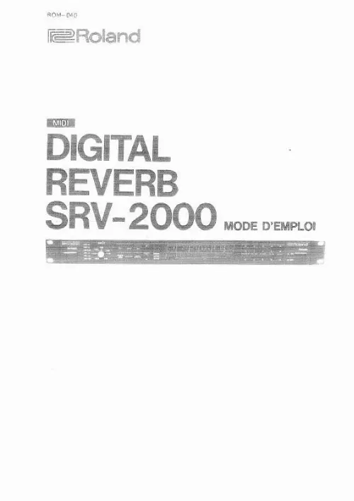 Mode d'emploi ROLAND SRV-2000
