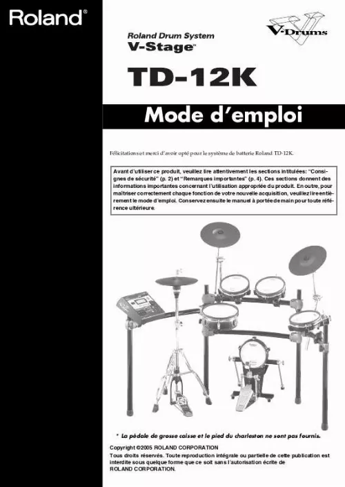 Mode d'emploi ROLAND TD-12K